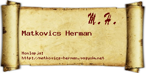 Matkovics Herman névjegykártya